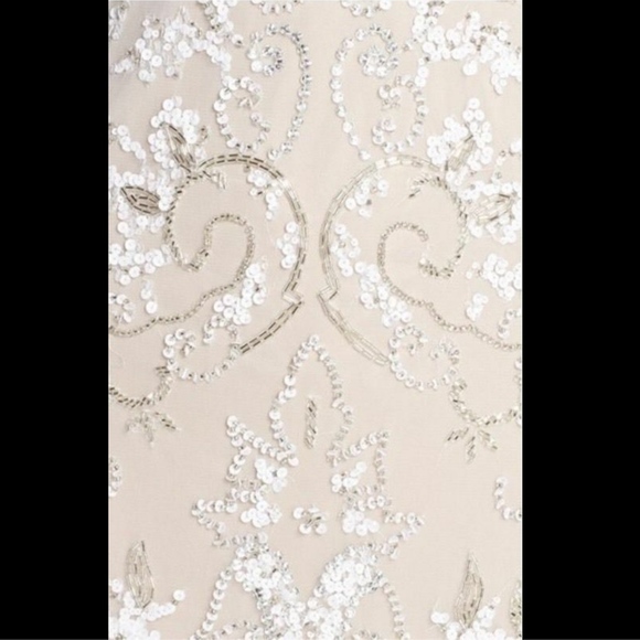 NWT $395 Aidan Mattox Cap Sleeve Scoop Back Beaded Sheath Dress [SZ‎ 14 ] - Picture 4 of 7